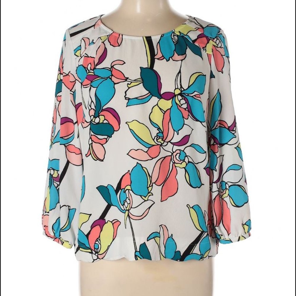 Floral Blouse Size L JCPenney Worthington